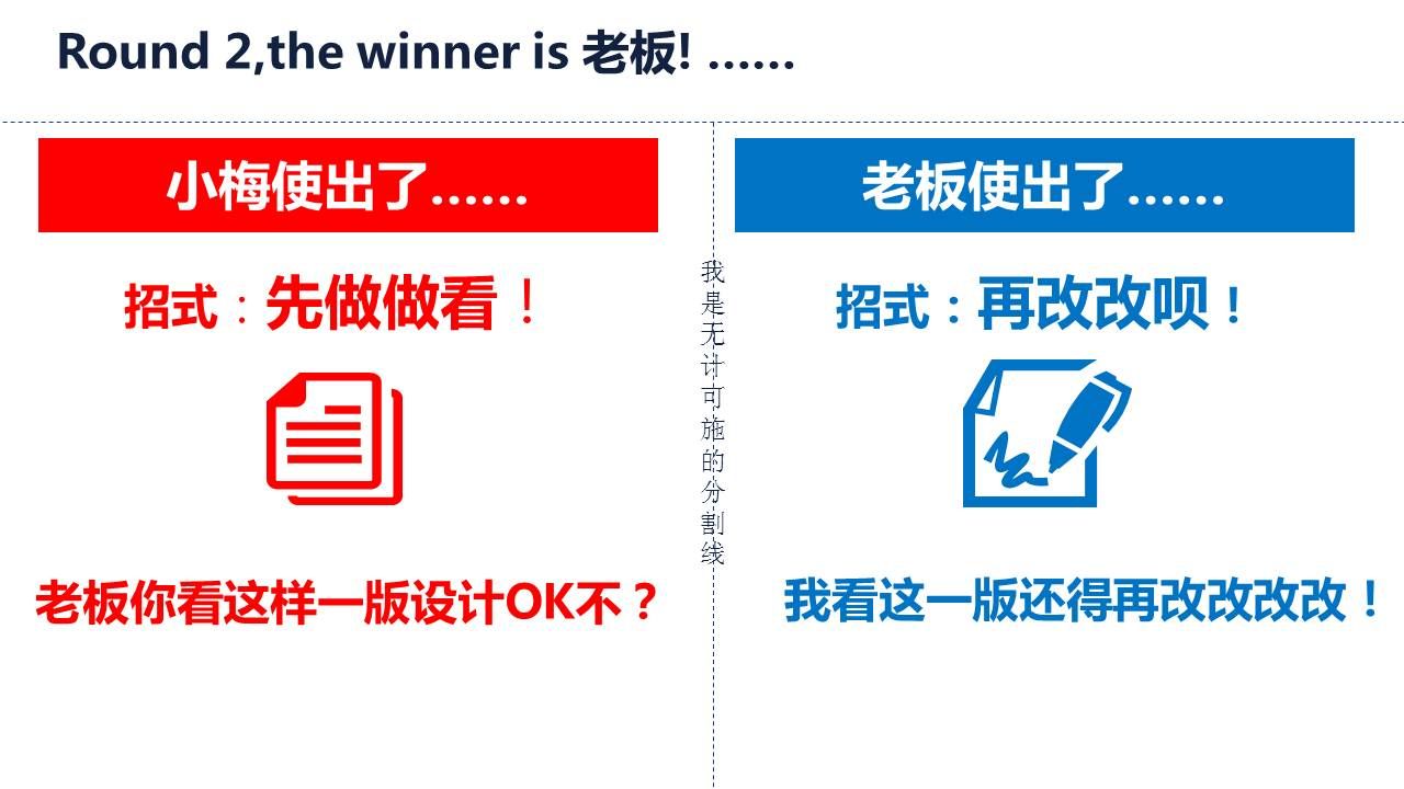 方案设计的进行尤如和老板的PK赛