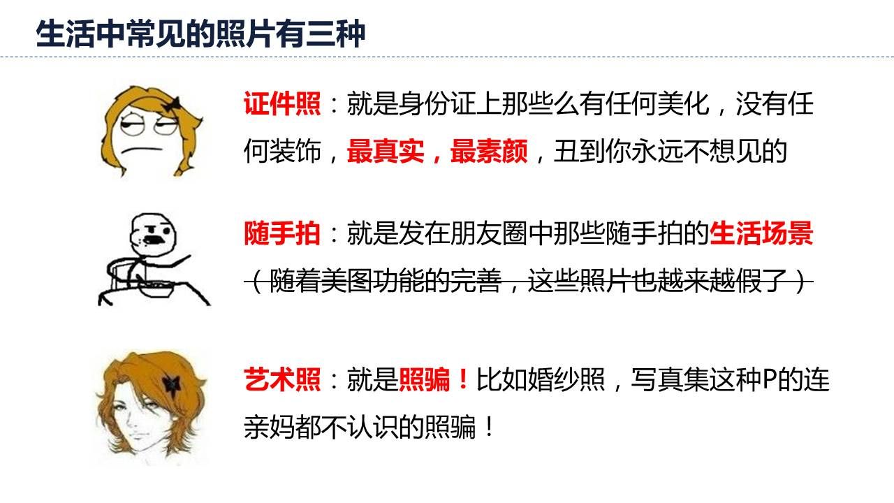 生活中常见的照片有三种