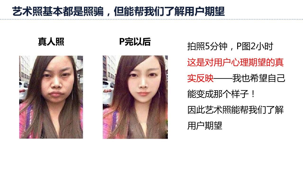 艺术照基本都是照骗，但能帮我们了解用户期望